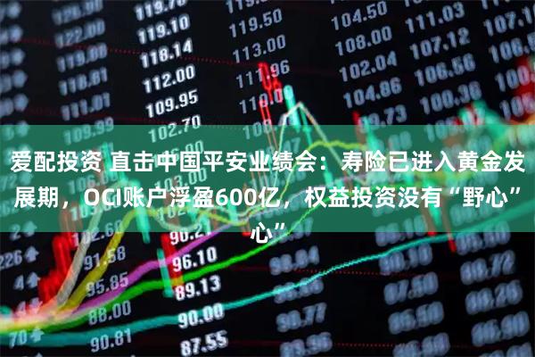 爱配投资 直击中国平安业绩会：寿险已进入黄金发展期，OCI账户浮盈600亿，权益投资没有“野心”